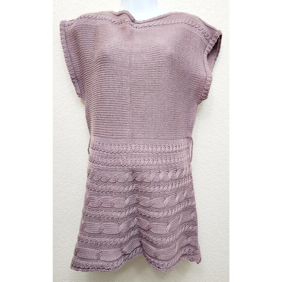 Bamboo Traders Dusty Mauve Sleeveless Boat Neck Sweater Large Tight Knit Soft - Picture 1 of 4